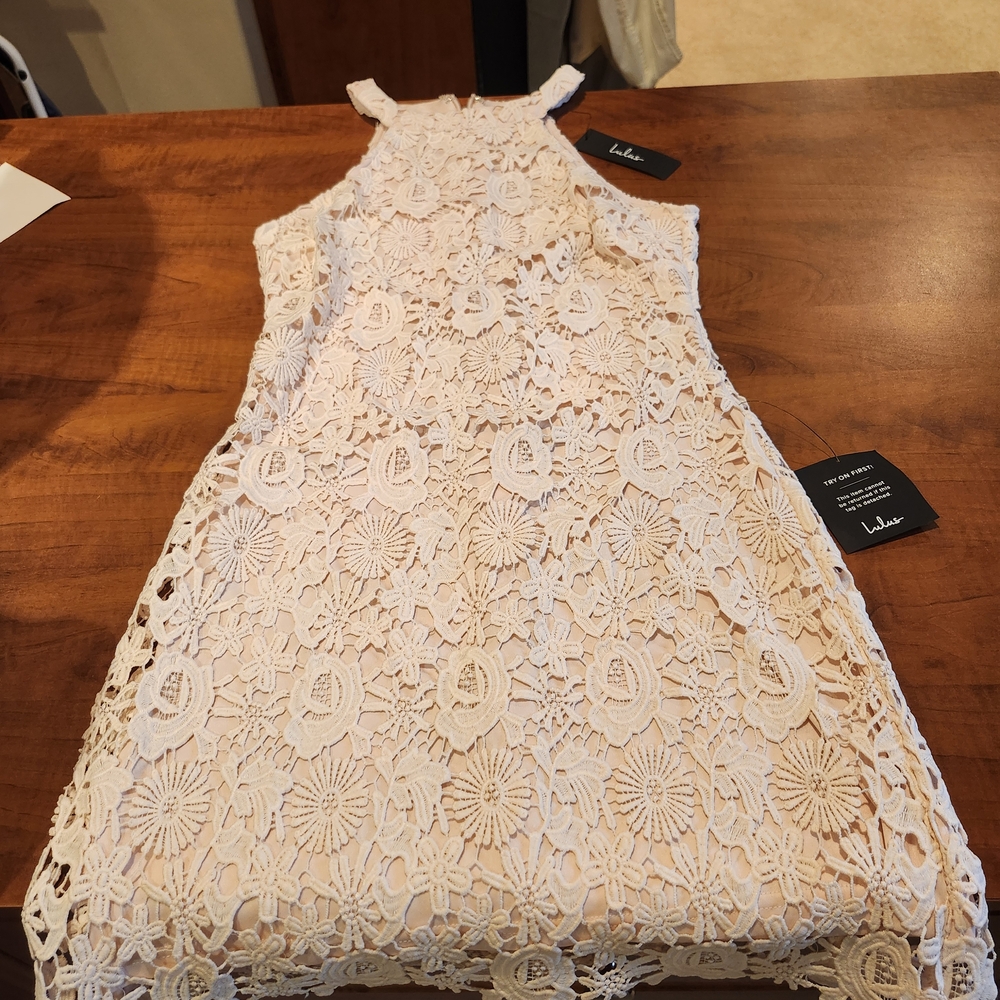 Lulu's Very Light Pink Lace Dress